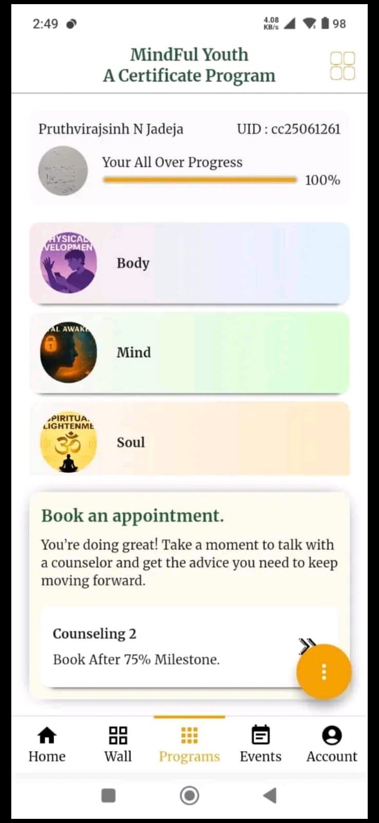 Career & Culture – Spiritual Growth & Student Engagement Platform — mobile